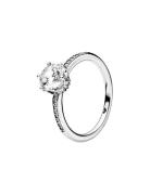 Pandora Crown Sterling Silver Ring With Clear Cubic Zirconia Silver