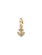 Pandora Anchor 14K Gold-Plated Mini Dangle With Clear Cubic Zirconia G...
