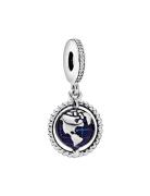Pandora Globe Silver Dangle With Clear Cubic Zirconia And Blue Enamel ...