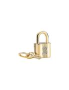 Pandora Padlock And Key 14K Gold-Plated Dangle With Clear Cubic Zircon...