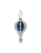 Pandora Air Balloon Silver Dangle With Encased Moonlight Blue Crystal ...