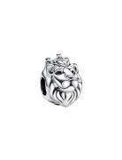 Pandora Lion Head Sterling Silver Charm With Clear Cubic Zirconia Silv...