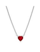Pandora Heart Sterling Silver Collier With Cherries Jubilee Red Crysta...