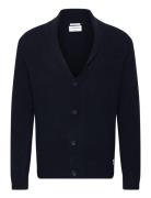 Lindbergh Lambswool Shawlcollar Cardigan Marinblå