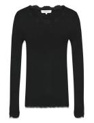 Rosemunde Rwbabette Silk Ls Lace T-Shirt Svart