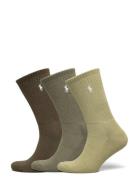 Polo Ralph Lauren Cotton-Blend Crew Sock 3-Pack Khaki Green