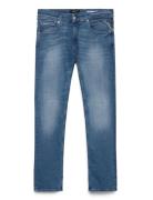 Replay Grover Trousers Straight C-Stretch Blå