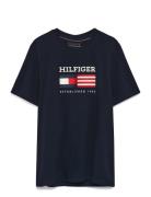 Tommy Hilfiger Americana Monotype Flag Box Tee Marinblå