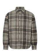 Weekday Padded Flannel Overshirt Jacket Grå