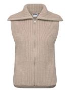 Weekday Knitted Zip Vest Beige