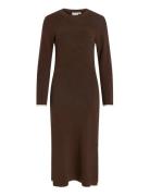 Vila Vikerry O-Neck L/S Knit Maxi Dress-Noos Brun