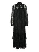 YAS Yaslacilla Ls Lace Long Dress - Show Svart