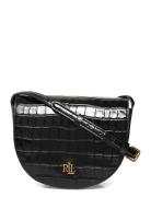 Lauren Ralph Lauren Croc-Embossed Medium Witley Crossbody Svart