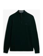 Superdry Wool Blend Half Zip Jumper Grön
