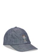 Ralph Lauren Kids Polo Bear Cotton Chambray Ball Cap Blå