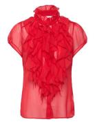 Saint Tropez Liljasz Crinkle Ss Shirt Röd