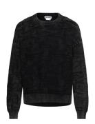 Weekday Over D Graphic Cotton Knit Sweater Svart