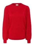 Kaffe Karegina Pleat Ls Pullover Röd