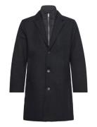 Lindbergh Detachable Collar Lapel Coat Svart