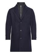 Lindbergh Detachable Collar Lapel Coat Marinblå