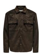 ONLY & SONS Onsravi Fake Suede Shacket Otw Brun