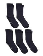 Minymo Wool Socks 5-Pack Solid Marinblå