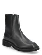 Tommy Hilfiger Th Square Toe Leather Bootie Svart