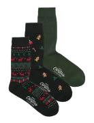 Jack & J S Jacxmas Reindeer Socks 3 Pack Multi/patterned