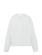 Mango Decorative Seams Cotton Sweater Blå