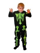 Joker Costume Gid Skeleton Kid 146-152 Grön