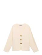 Mango Knitted Jacket With Jewel Buttons Kräm