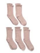 Minymo Wool Socks 5-Pack Solid Rosa