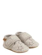 En Fant Wool Slippers W. Embroidery Grå