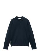 Mango Knitted Polo-Neck Sweater Marinblå