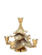 Anna + Nina Pearly Christmas Tree Candle Holder Guld
