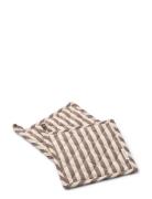 STUDIO FEDER Ada Pot Holder 2-Pack - Cot/Lin Brun