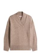 Tommy Hilfiger Marl Wool Blend Shawl-Nk Ls Swt Beige