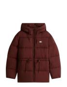 Tommy Jeans Tjw Hooded Midi Puffer Jacket Burgundy