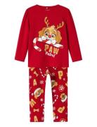 Name It Nmfsarba Paw Ls Nightset Cplg Röd