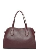 Mango Medium Bag With Pebbled Leather Effect Burgundy
