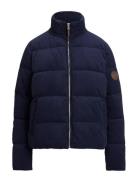 Lauren Ralph Lauren Corduroy Quilted Puffer Jacket Marinblå
