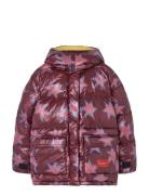 THE ANIMALS OBSERVATORY Lemur Kid Puffer Jacket Maroon Burgundy
