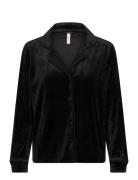 Hunkemöller Jacket Ls Velours Piping Svart