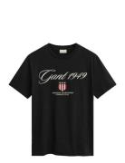 GANT Graphic Ss T-Shirt Svart
