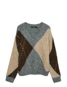 Vero Moda Vmbliss Ls V-Neck Handstitch Pullover Ga Grå