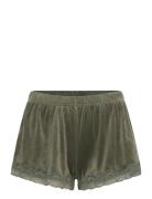 Hunkemöller Short Velours Scallop Lace Khaki Green