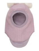 Huttelihut Balaclava Wool Alpaca Pompoms Rosa