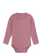 En Fant Body Ls Pointelle Rosa