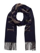 Lauren Ralph Lauren Reversible Logo Jacquard Scarf Marinblå