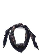 Lauren Ralph Lauren Floral Silk Twill Diamond Scarf Svart